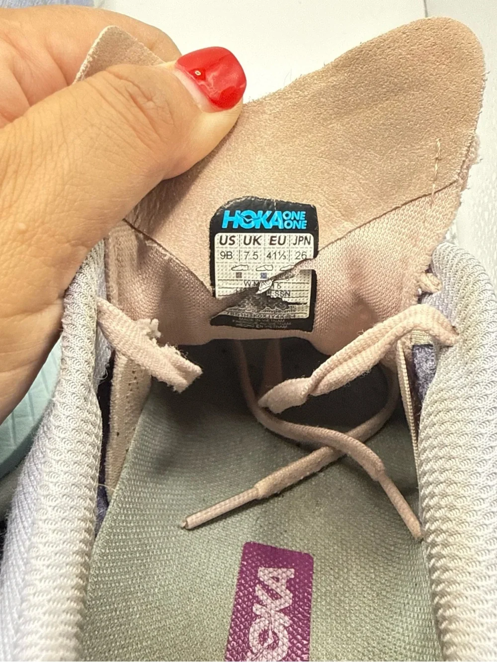 Hoka One One Mach 5 running shoes in the Baby Lavender/Summer Song